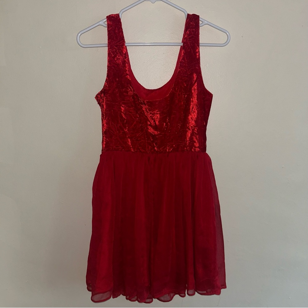 Free People Red Velvet Bodice Mini Dress - Picture 5 of 5